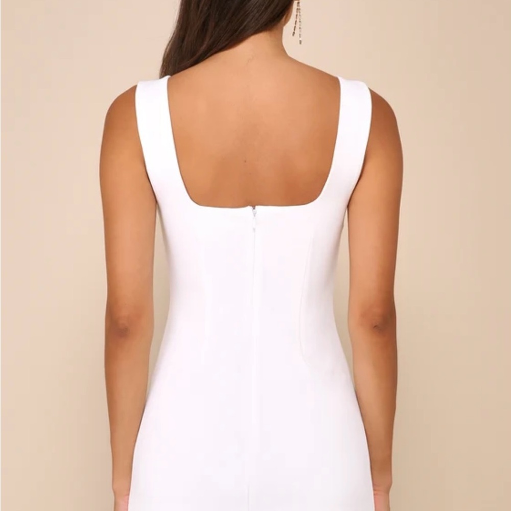 Lulu's flawless confidence white cut out bodycon mini dress small NEW - Picture 2 of 7